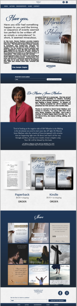 MRM Project Feature: Miracles in the Making Publishing and Website Design