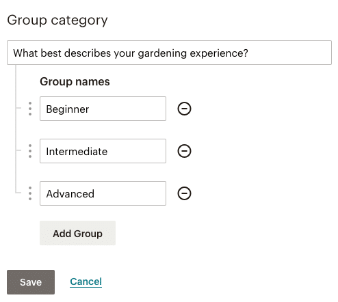 Setting up subscriber groups in MailChimp