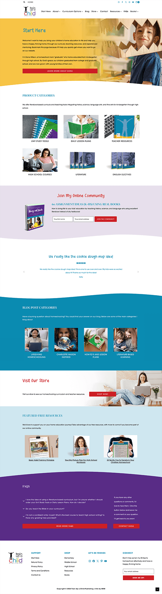 MRM Project Feature: Dana Wilson, Train Up a Child Publishing Website Redesign