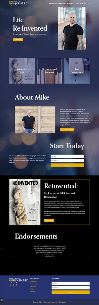 MRM Project Feature: Reinvented and Mike Cinelli Website