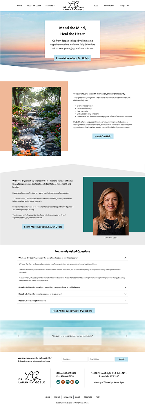 MRM Project Feature: Dr. LaDan Goble Website Redesign