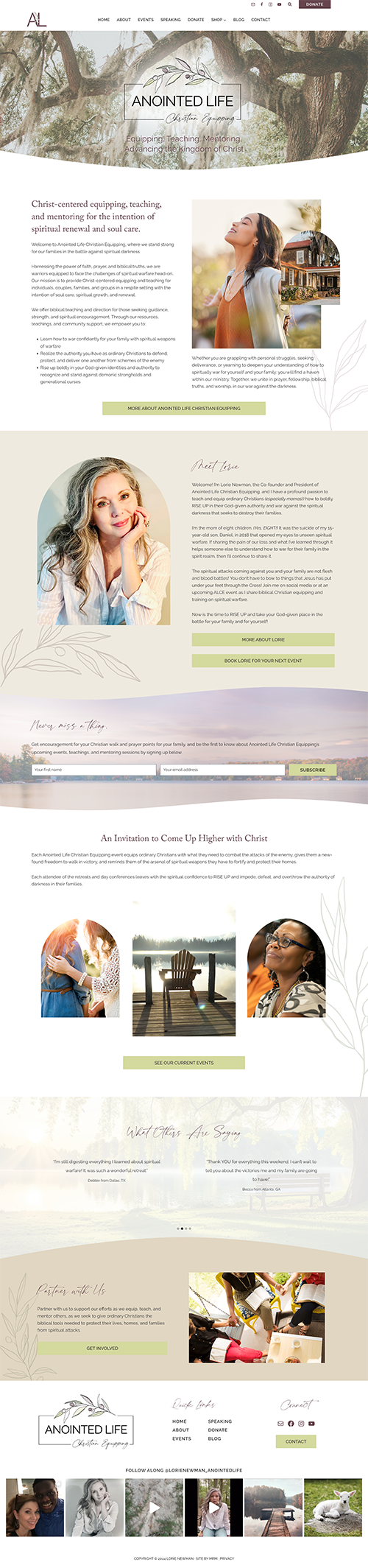 MRM Project Feature: Lorie Newman & Anointed Life Brand and Website Design