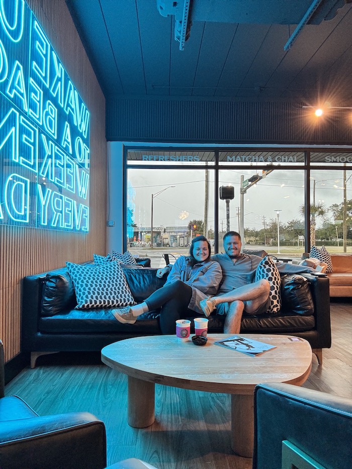 Randi and hubby Josh at a Coffee Shop