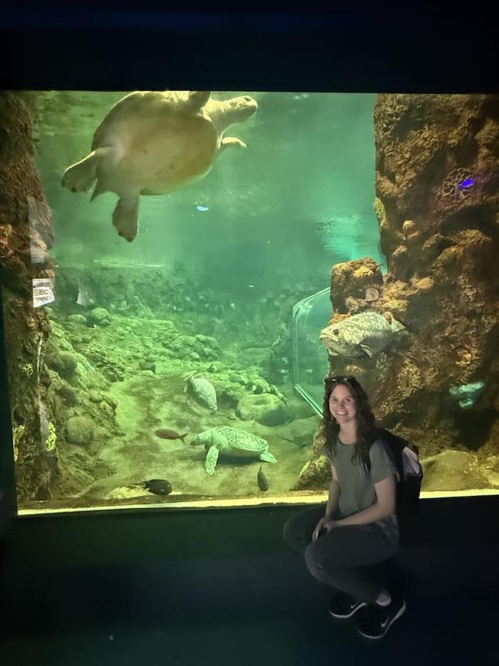 Hallie enjoying an aquarium