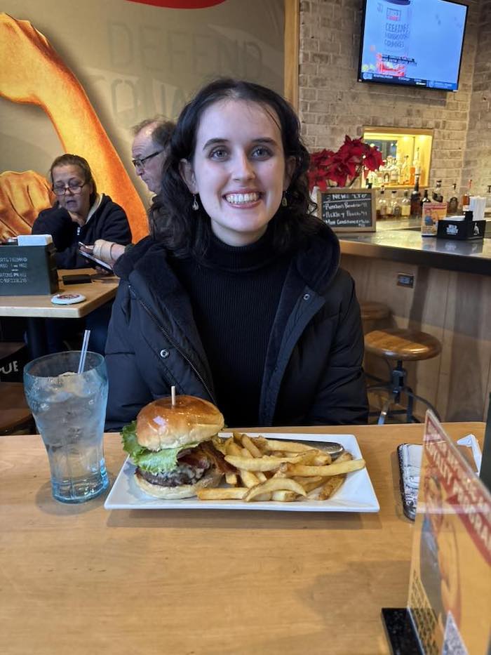 Milena at Lunch with Friends